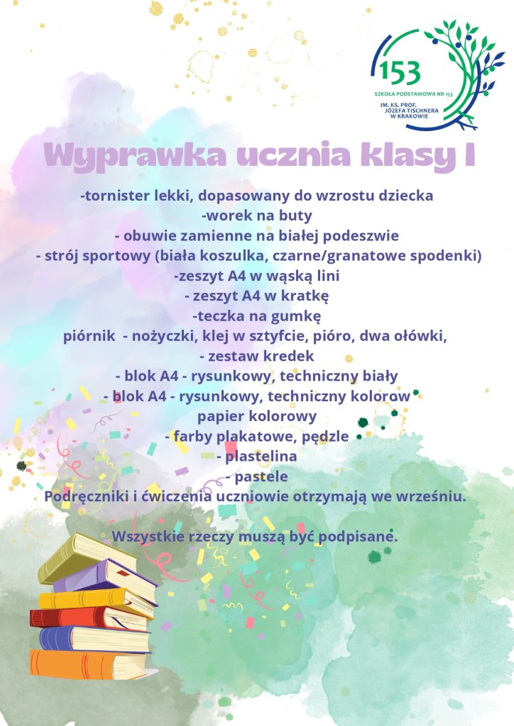 WYPRAWKA UCZNIA KLASY PIERWSZEJ 2025/2026